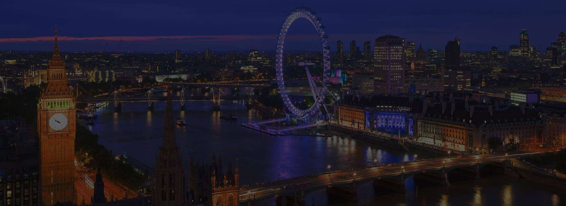 View from a helicopter of the london skyline