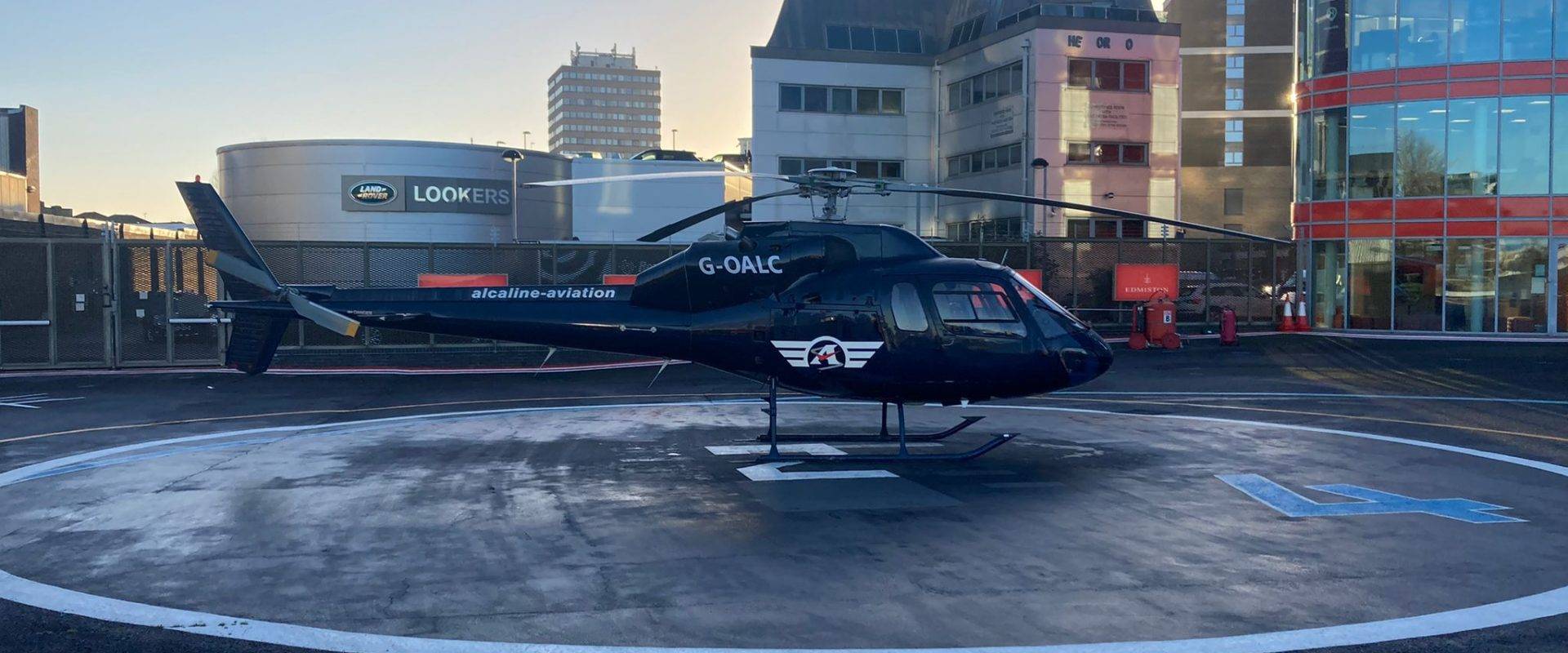 As355 helicopter at battersea heliport